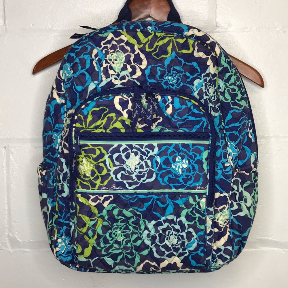 Vera Bradley Katalina Blues Large Quilted Backpack School Travel Work